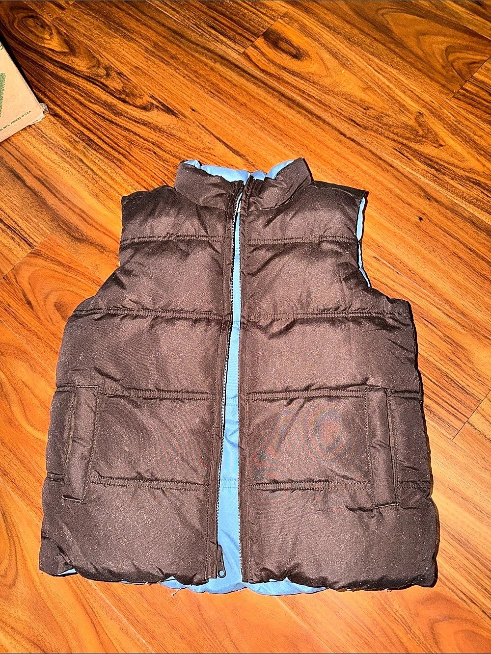Crazy 8 Puffer Vest in Brown & Blue Girls Size 5